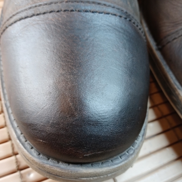 Aston Grey Collection "Bowers" Genuine Brown Leather and suede Cap toe side zip - Picture 5 of 10